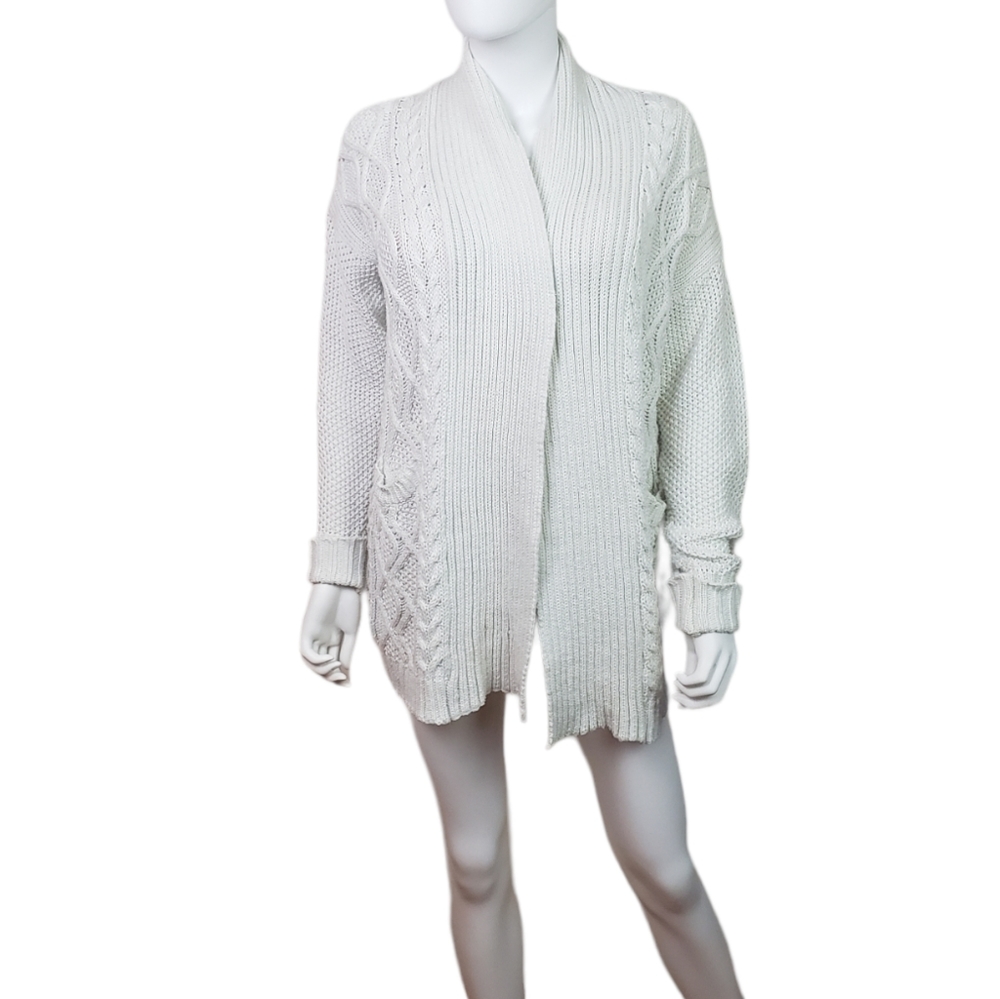 Choco Mocha Off White Knit Long Sleeve Cardigan Size Medium